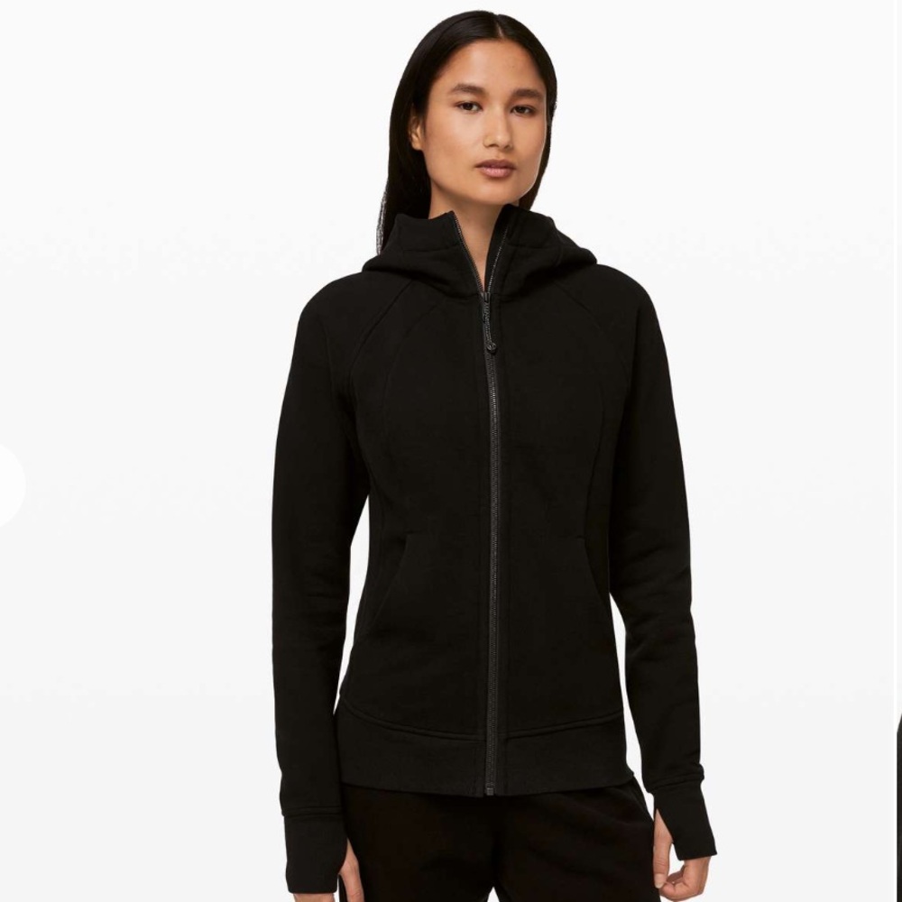Lululemon Black Scuba Hoodie Light Cotton Fleece